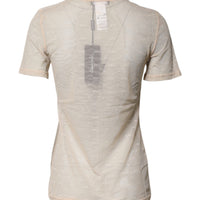 Dolce & Gabbana Ivory Nylon See Through Women Short Sleeves Top