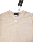 Dolce & Gabbana Ivory Nylon See Through Women Short Sleeves Top