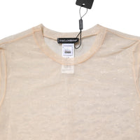 Dolce & Gabbana Ivory Nylon See Through Women Short Sleeves Top