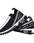Dolce & Gabbana Black White Slip On Sorrento Sneakers Shoes