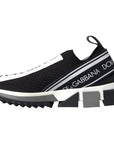 Dolce & Gabbana Black White Slip On Sorrento Sneakers Shoes