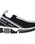 Dolce & Gabbana Black White Slip On Sorrento Sneakers Shoes