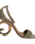 Dolce & Gabbana Gold Lurex Ankle Strap Heel Sandals Shoes