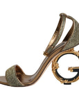 Dolce & Gabbana Gold Lurex Ankle Strap Heel Sandals Shoes
