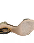 Dolce & Gabbana Gold Lurex Ankle Strap Heel Sandals Shoes