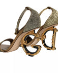 Dolce & Gabbana Gold Lurex Ankle Strap Heel Sandals Shoes