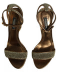 Dolce & Gabbana Gold Lurex Ankle Strap Heel Sandals Shoes