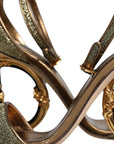 Dolce & Gabbana Gold Lurex Ankle Strap Heel Sandals Shoes