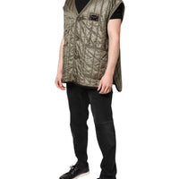 Dolce & Gabbana Brown Logo Plaque Quilted Vest Jacket