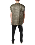 Dolce & Gabbana Brown Logo Plaque Quilted Vest Jacket