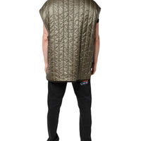 Dolce & Gabbana Brown Logo Plaque Quilted Vest Jacket