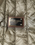Dolce & Gabbana Brown Logo Plaque Quilted Vest Jacket