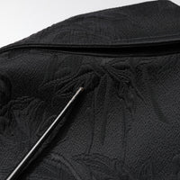 Dolce & Gabbana Black Brocade Cotton Full Zip Biker Jacket