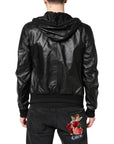 Dolce & Gabbana Black Lambskin Leather Full Zip Biker Jacket