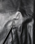 Dolce & Gabbana Black Lambskin Leather Full Zip Biker Jacket