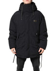Dolce & Gabbana Black Nylon Full Zip Hooded Parka Jacket