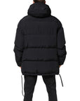 Dolce & Gabbana Black Nylon Full Zip Hooded Parka Jacket