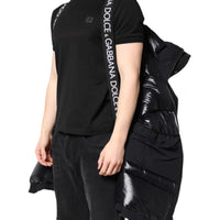 Dolce & Gabbana Black Nylon Full Zip Hooded Parka Jacket