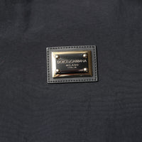 Dolce & Gabbana Black Nylon Full Zip Hooded Parka Jacket