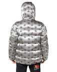 Dolce & Gabbana Silver Logo Full Zip Hooded Quilted Jacket