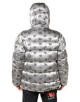 Dolce & Gabbana Silver Logo Full Zip Hooded Quilted Jacket