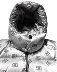 Dolce & Gabbana Silver Logo Full Zip Hooded Quilted Jacket