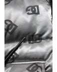 Dolce & Gabbana Silver Logo Full Zip Hooded Quilted Jacket