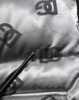 Dolce & Gabbana Silver Logo Full Zip Hooded Quilted Jacket
