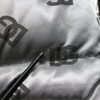 Dolce & Gabbana Silver Logo Full Zip Hooded Quilted Jacket
