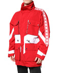 Dolce & Gabbana Red White Nylon Full Zip Windbreaker Jacket