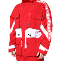 Dolce & Gabbana Red White Nylon Full Zip Windbreaker Jacket