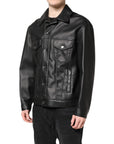 Dolce & Gabbana Black Polyester Button Down Biker Jacket