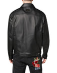 Dolce & Gabbana Black Polyester Button Down Biker Jacket