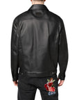 Dolce & Gabbana Black Polyester Button Down Biker Jacket