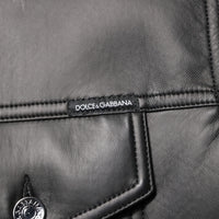 Dolce & Gabbana Black Polyester Button Down Biker Jacket
