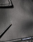 Dolce & Gabbana Black Polyester Button Down Biker Jacket