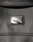 Dolce & Gabbana Black Polyester Button Down Biker Jacket