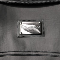 Dolce & Gabbana Black Polyester Button Down Biker Jacket