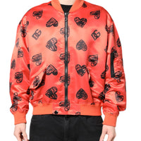 Dolce & Gabbana Orange DG Heart Full Zip Men Bomber Jacket