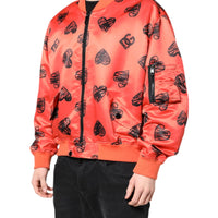 Dolce & Gabbana Orange DG Heart Full Zip Men Bomber Jacket