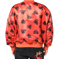 Dolce & Gabbana Orange DG Heart Full Zip Men Bomber Jacket