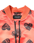 Dolce & Gabbana Orange DG Heart Full Zip Men Bomber Jacket