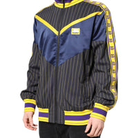 Dolce & Gabbana Black Striped Logo Full Zip Bomber Jacket