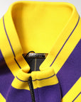 Dolce & Gabbana Black Striped Logo Full Zip Bomber Jacket