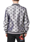 Dolce & Gabbana Gray Logo Monogram Full Zip Bomber Jacket