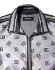 Dolce & Gabbana Gray Logo Monogram Full Zip Bomber Jacket