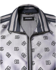 Dolce & Gabbana Gray Logo Monogram Full Zip Bomber Jacket