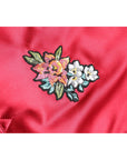 Dolce & Gabbana Red Floral Patch Full Zip Men Bomber Jacket