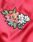 Dolce & Gabbana Red Floral Patch Full Zip Men Bomber Jacket