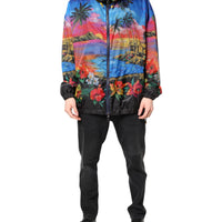 Dolce & Gabbana Multicolor Print Hooded Windbreaker Jacket